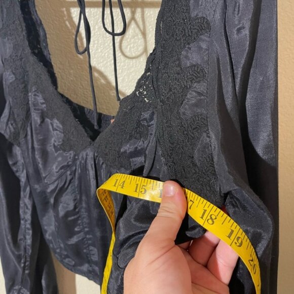 Free People Black Lace Trim Blouse - Picture 6 of 7